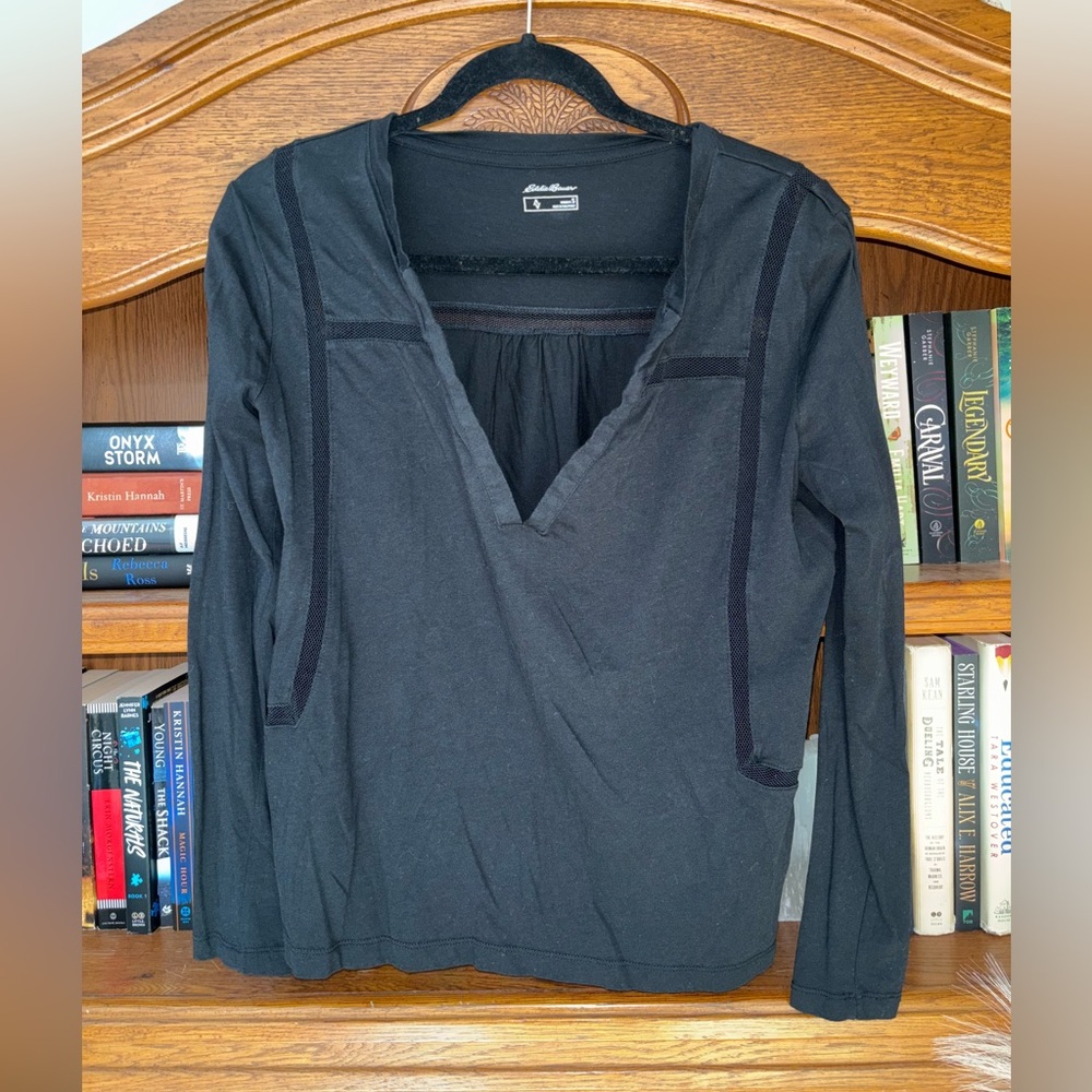 Eddie Bauer Black Long Sleeve Blouse